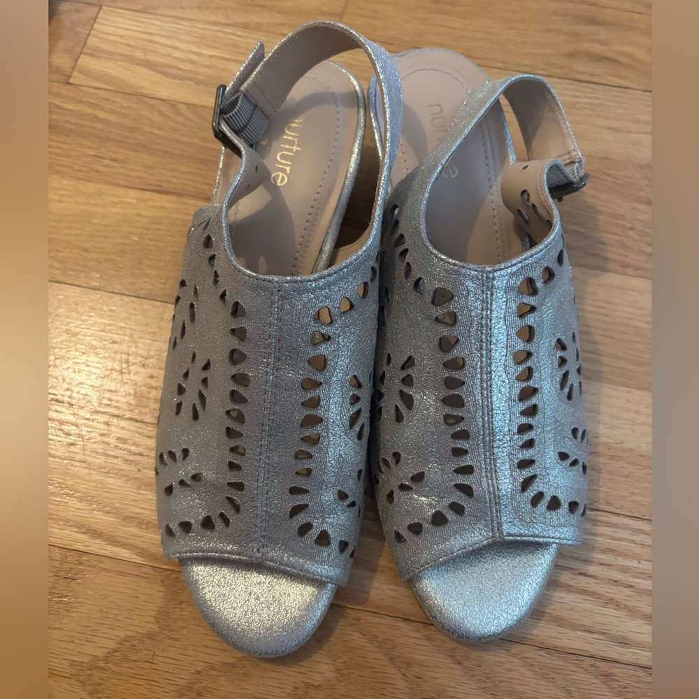 Nurture by Lamaze Women's Silver Sandals
